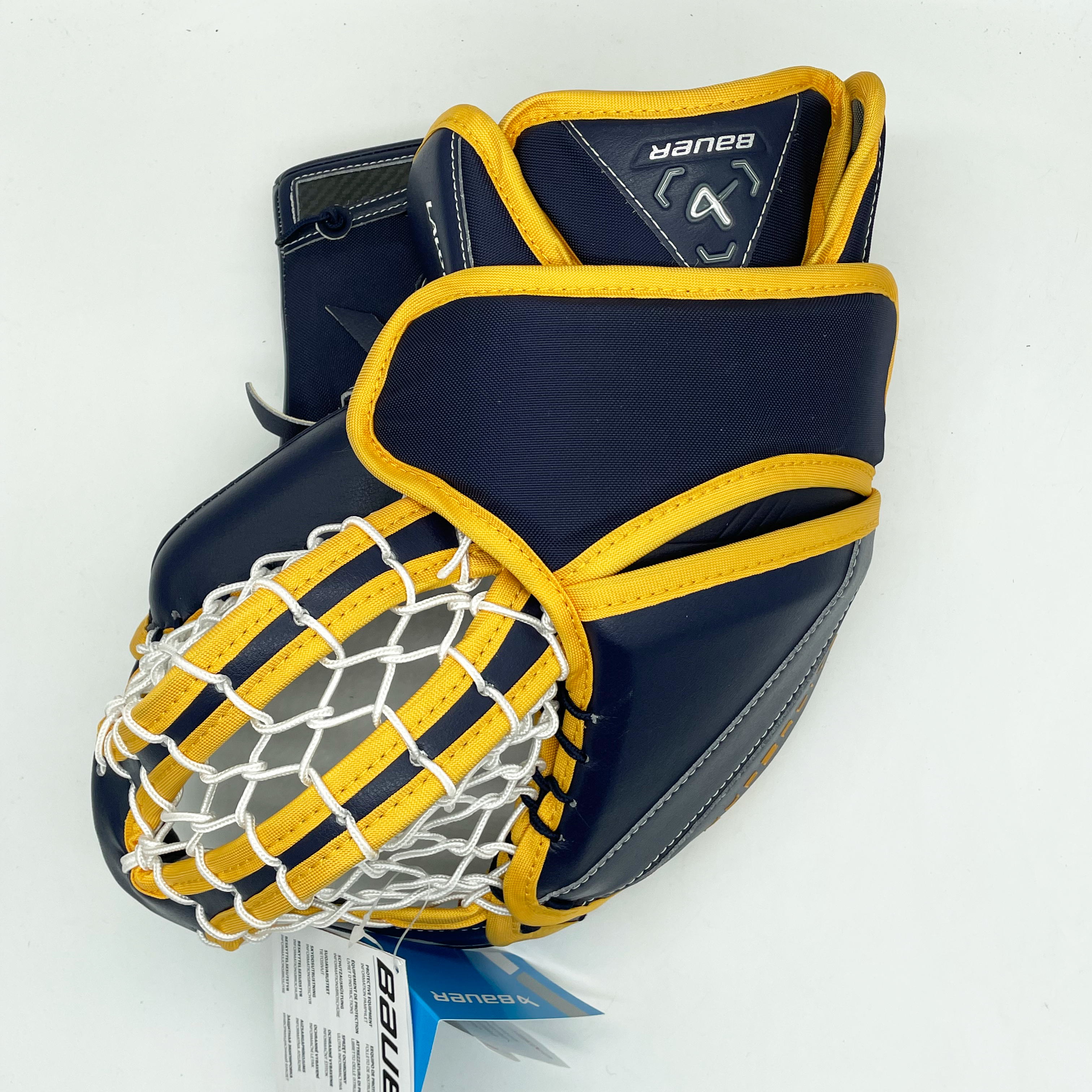 Bauer Vapor Hyperlite 2 - Ensemble de gants de gardien Pro Stock neufs (bleu marine/jaune)